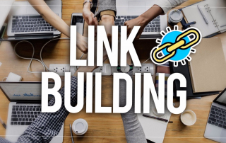 Texto Link building con símbolo de enlace