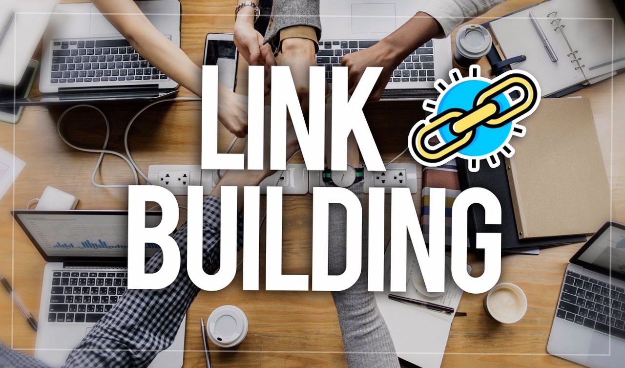 Texto Link building con símbolo de enlace